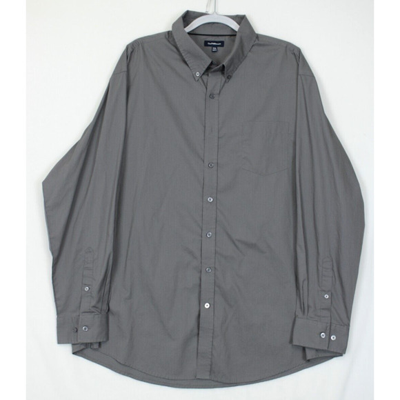 Croft & Barrow Pin Stripe Gray Button Down‎ Dress Shirt Men XXL Long Sleeve - Picture 1 of 10